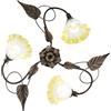Luce Ambiente e Design PLAFONIERA TRISTANO MARRONE 3 LUCI ATTACCO E14 D.68X20CM IN METALLO E VETRO