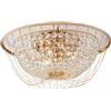 Luce Ambiente e Design PLAFONIERA VIENNA ORO 4 LUCI ATTACCO E14 45X22CM IN CRISTALLO K9