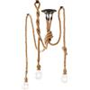 Luce Ambiente e Design PLAFONIERA INDUSTRIAL ROPE CANAPA 3 LUCI ATTACCO E27 250CM