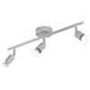 Luce Ambiente e Design SPOT LED COOPER SILVER 3 LUCI ATTACCO GU10 LED 5W 400LM 2700K 48X8,5X14CM