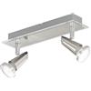 Luce Ambiente e Design SPOT LED MIAMI CROMO E NICKEL 2 LUCI ATTACCO GU10 LED 5W 400LM 2700K 28X7X14,5CM