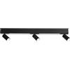 Luce Ambiente e Design SPOT LED ORIENTED NERA 3 LUCI ATTACCO GU10 + LED 16W 2360LM CCT 3000K 3500K 4000K 90X19X3CM