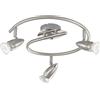 Luce Ambiente e Design SPOT LED SUNNY NICKEL 3 LUCI ATTACCO GU10 LED 5W 400LM 2700K 13X9X16CM ORIENTABILE
