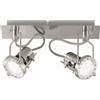 Luce Ambiente e Design SPOT LED TECHNO NICKEL 2 LUCI ATTACCO GU10 LED 5W 400LM 2700K 30,6X7X17,9CM