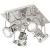 Luce Ambiente e Design SPOT LED TECHNO NICKEL 4 LUCI ATTACCO GU10 LED 5W 400LM 2700K 23X26X18CM