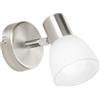 Luce Ambiente e Design SPOT MITO NICKEL 1 LUCE ATTACCO E14 17X8X11CM IN VETRO E METALLO ORIENTABILE