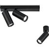 Luce Ambiente e Design SPOT PLAUTO NERO IN ACCIAIO E ALLUMINIO 1 LUCE ATTACCO GU10 MINI 40x138MM