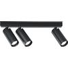 Luce Ambiente e Design SPOT PLAUTO NERO IN ACCIAIO E ALLUMINIO 3 LUCI ATTACCO GU10 MINI 341x40x60MM