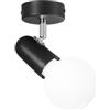 Luce Ambiente e Design SPOT PUNTO NERO 1 LUCE ATTACCO E27 9,5X8X12CM IN METALLO
