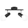 Luce Ambiente e Design SPOT PUNTO NERO 2 LUCI ATTACCO E27 32X10X14CM IN METALLO