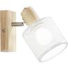 Luce Ambiente e Design SPOT TWINSET CON BASE IN LEGNO 1 LUCE ATTACCO E14 MAX 40W 14X10X17CM
