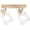 Luce Ambiente e Design SPOT TWINSET CON BASE IN LEGNO 2 LUCI ATTACCO E14 MAX 40W 28X14X16CM