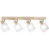 Luce Ambiente e Design SPOT TWINSET CON BASE IN LEGNO 4 LUCI ATTACCO E14 MAX 40W 54X14X16CM