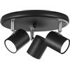 Luce Ambiente e Design SPOT ZERO NERO 3 LUCI ATTACCO GU10 23,5X12CM IN METALLO ORIENTABILE