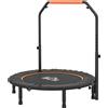 HOMCOM Mini Trampolino Fitness Ø114 cm Pieghevole con Manubrio Regolabile in Altezza, Arancione e Nero | Aosom Italy