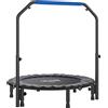 HOMCOM Mini Trampolino Fitness Ø114 cm Pieghevole con Manubrio Regolabile in Altezza, Blu e Nero | Aosom Italy