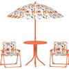 AIYAPLAY Set da Giardino per Bambini Tavolo da Picnic con Ombrellone Arancione | Aosom Italy