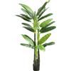 HOMCOM Albero di Banano Artificiale Pianta Finta con 18 Foglie, 180 cm, Verde | Aosom Italy