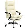 Vinsetto Sedia Ufficio Ergonomica Sedia Scrivania Reclinabile, Poggiapiedi, Beige | Aosom Italy