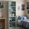 Dmora - Libreria Pomona, Mobile portalibri alta a 5 ripiani, Scaffale da ufficio o cameretta, Scaffale moderno con scomparti, 52x25h180 cm, Verde acqua