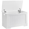 VASAGLE Cassapanca Contenitore, Panchina da Ingresso con 2 Cerniere di Sicurezza, Stile Rustico, 40 x 76 x 48 cm, per Ingresso, Camera da Letto, Soggiorno, Bianco Nuvola LHS11WT