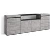 Skraut Home | Cassettiera | Mobile Armadio con cassetti | 214x75x35 cm | Camera da letto, stanza | Con Stoccaggio | Stile moderno | Cemento