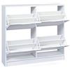 Dmora Scarpiera con quattro ante a ribalta, colore bianco 90 x 25 x 100