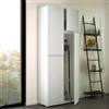Dmora Armadio Multiuso Grande Camelia, Mobile Multiuso a 4 Ante, Armadietto Porta Scarpe, Guardaroba salvaspazio, 100% Made in Italy, 80x37h195 cm, Bianco