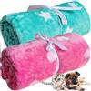 LeerKing 2 Pezzi Coperta per Cani Gatto Lavabile Soffice Copertina pile Morbido Stuoia Letto Cucciolo Animali 75 x 100 cm Verde Rosso