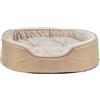 Trixie Cuccia per cani Vital Lino Soft, ovale, cuscino ortopedico per cani in beige/crema, 60 x 45 cm, accogliente cestino per cani con schiuma viscoelastica per effetto memoria, 374065