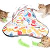 AiQInu Gioco Interattivo Gatto, Giochi per Gatti Elettrico con Piume Rimovibili, Giochi Interattivi per Gatti Automatico per Catturare Topi, Ricarica USB Cat Toys
