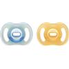 Tommee Tippee Ciuccio Ultra-light StayPut NightGlow, 6-18 Mesi, Confezione da 2, Succhietto Si Illumina Al Buio, Ortodontico, Sensazione di Morbidezza Sulla Pelle, Flusso D'aria Extra