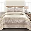 Lush Decor Set copripiumino oversize in cotone con motivo a righe, stile boho, 3 pezzi, neutro, pieno/regina