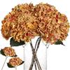 Kisflower Ortensia artificiale in seta, ortensia realistica, bouquet di fiori per matrimoni, feste, ufficio, decorazione per la casa, 6 pezzi, arancione bruciato