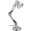 Relaxdays Lampada da Tavolo Vintage, Abat Jour con Paralume Inclinabile, E27, Luce Ufficio e Studio, in Metallo, Argento