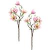 Flair Flower Ramo di magnolia artificiale di magnolia, bouquet di fiori artificiali, decorazione per la stanza, delicata decorazione primaverile, ramo singolo, boccioli, fiori di seta, fiori artificiali