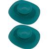 cyclingcolors 2x Tappo di Scarico Lavandino Bagno Silicone Universale Doccia Vasca Lavabo Lavello Colino, Blu scuro
