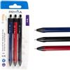 Pryma Penna Oil Gel Easy 0.7mm - Set 3 Pezzi (Rosso, Blu, Nero) | Scrittura Fluida e Confortevole per Scuola e Ufficio