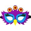 Jtnohx Feltro Maschere Animali, 10 Pz Maschera Halloween, Costume Animale per Compleanno Party Forniture (maschera pavone)