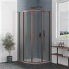Parama Box doccia semicircolare 80x80cm profili rame spazzolato slim vetro 6mm trasparente anticalcare h190 | Portofino