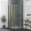 Parama Box doccia semicircolare 90x90cm profili oro spazzolato slim vetro 6mm trasparente anticalcare h190 | Portofino