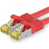1aTTack.de Cavo di rete Ethernet Lan Cat.7 SFTP spina RJ45 Cat6a doppia schermatura 10000 Mbit/s compatibile con Cat5 Cat6 Cat6a Cat8 per switch Router Modem Patchpanel Rosso / 1 pz 3 metri