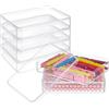 BENECREAT 6 scatola Portaoggetti In Acrilico con Coperchio, Contenitori Rettangolari Da 13x10x2.6cm, Espositori In Plastica Trasparente per Matrimoni, Gioielli Accessori