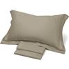 Novia: Raso Sateen completo letto 2 Piazze - BEIGE - Completo letto di raso luxury, raso sateen 100% cotone, Facile da Lavare, Alta Qualità