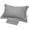 Novia: Raso Sateen completo letto 2 Piazze - GRIGIO - Completo letto di raso luxury, raso sateen 100% cotone, Facile da Lavare, Alta Qualità