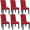 NFYUEBUC Coprisedie con Schienale 6 Pezzi, Elasticizzato Lavabile Estraibile Coprisedia Universali Moderno Copri Sedie Soggiorno, Sala da Pranzo, Cucina, Hotel (Bordeaux)