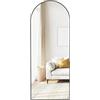 SONGMICS Specchio a Figura Intera, 165 x 60 cm, Specchio da Terra ad Arco con Supporto, Cornice in Lega di Alluminio, Vetro Temperato, Camera da Letto Soggiorno, Nero Inchiostro LFM039BD01