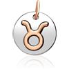 DODO Ciondolo segno zodiacale toro in oro rosa e argento