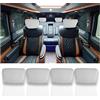 CGEAMDY 4 Pezzi Copri Poggiatesta Auto Universale, Copri Poggiatesta per Auto Testa Cuscino Protezione Accessori con Orli Elasticizzati Copripoggiatesta Lavabili per Camion Autobus Coach Car(Bianco)