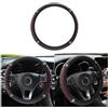Adunsiaoto Brillantato Strass Antiscivolo Coprivolante in Pelle per Auto, Coprivolante per Auto, Coprivolante per Auto Protezione Custodia, Universale 37-38 cm Parte delle Automobili(Nero/Rosso)